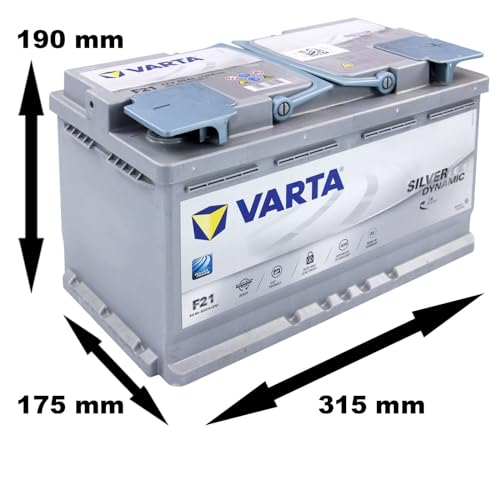 Varta 580901080D852 Silver Dynamic AGM Autobatterien, 12 V, 80 Ah, 800 A (EN) - 3