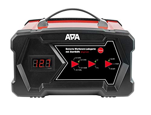 APA 16631 Werkstatt-Ladegerät mit Starthilfe, digital - 2