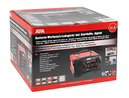 APA 16631 Werkstatt-Ladegerät mit Starthilfe, digital - 6