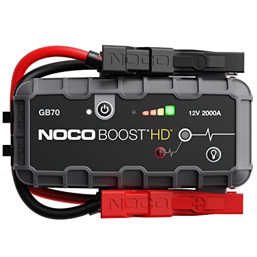 NOCO Boost HD GB70 2000A 12V UltraSafe Starthilfe Powerbank, Tragbare Auto Batterie Booster, Starthilfekabel und Überbrückungskabel für bis zu 8-Liter-Benzin- und 6-Liter-Dieselmotoren