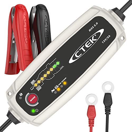 CTEK MXS 5.0 Batterieladegerät Mit Automatischer Temperaturkompensation, 12V 5.0 Amp & Comfort Connect Direct Connect Adapter (M6 Muttern), Ideal Für Schwer Erreichbare Batterien, 40cm Kabellänge - 2