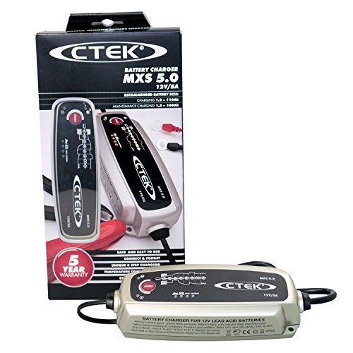 CTEK MXS 5.0 Batterieladegerät Mit Automatischer Temperaturkompensation, 12V 5.0 Amp & Comfort Connect Direct Connect Adapter (M6 Muttern), Ideal Für Schwer Erreichbare Batterien, 40cm Kabellänge - 4
