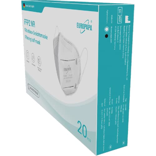 20er FFP2 Atemschutzmaske durch Stelle CE 2163 Zertifiziert und Dekra geprüft 5-Lagen hygienische Einzelnverpackung von EUROPAPA - 2